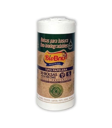 BOLSA BIO BRIO PAPELERA BLANCA X 30UNDS