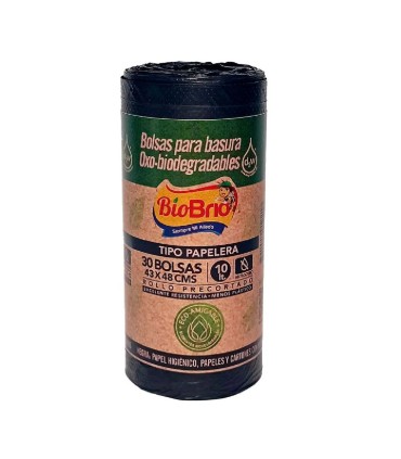 BOLSA BIO BRIO PAPELERA NEGRA X 30UNDS