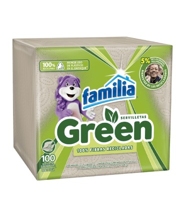 SERVILLETA FAMILIA GREEN PAQUETE100UN