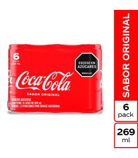 GASEOSA COCA COLA SIXPACK LT269 MILILITROS