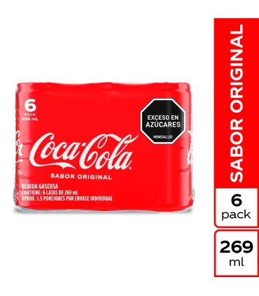 GASEOSA COCA COLA SIXPACK LT269 MILILITROS