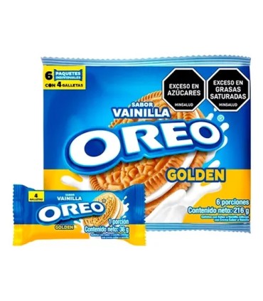 GALLETA OREO GOLDEN PAQUETEx 216GRAMOS