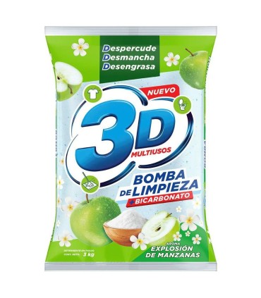 DETERGENTE 3D MULTIUSOS MANZANAS BOLSA 3 KILO