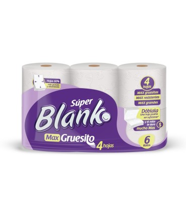 PAPEL HIGIENICO SUPER BLANKO MAX GRUESITOx6U