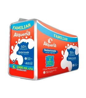 LECHE ALQUERIA DESLACTOSADA PAQUETEx6x1000 MILILITROS