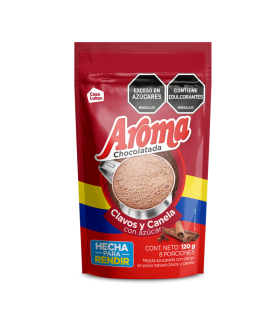 CHOCOLATADA AROMA CLAVOS Y CANELA CON AZUCAR BOLSA 120G