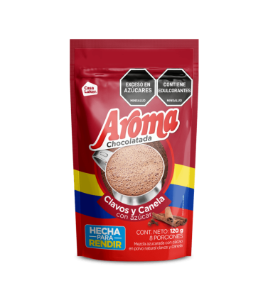 CHOCOLATADA AROMA CLAVOS Y CANELA CON AZUCAR BOLSA 120G