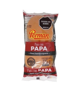 PAN HAMBURGUESA PERMAN CON PAPA PAQUETEx125GRAMOS