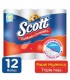 PAPEL HIGIENICO SCOTT CUIDADO COMPLETO TRIPLE HOJA x12UND