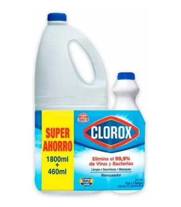 OFERTA CLOROX ORIGINAL BOTELLA 1800ML + 460ML SUPER AHORRO