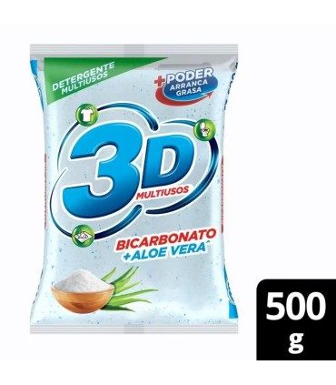DETERGENTE 3D MULTIUSOS AZUL X 500 GR