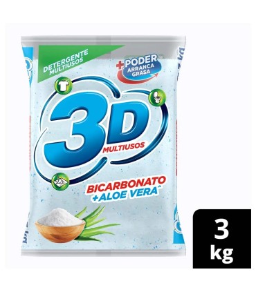 DETERGENTE 3D MULTIUSOS AZUL  BOLSA  3 KILO