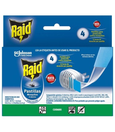 RAID MOSQUITO ELECTICA+4PASTILLASxUND