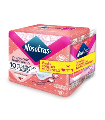 OFERTA TOALLA NOSOTRAS INVISIBLE CLASICA MULTIESTILOx10U+A