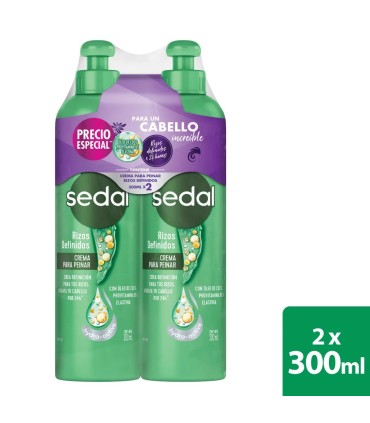 OFERTA CREMA PARA PEINAR SEDAL RIZOS 2 UNIDADx300M P