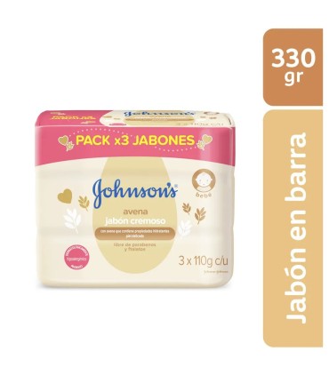 OFERTA JABON JOHNSON BABY AVENA 3BARRA X110 GRAMOS
