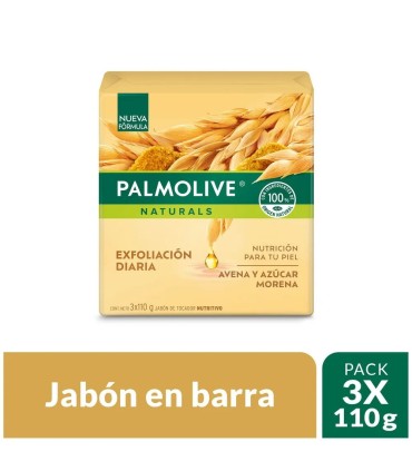 JABON PALMOLIVE AVENA AZUCAR 3BARRA X110 GRAMOS
