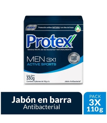 JABON PROTEX FOR MEN SPORT 3BARRA X110 GRAMOS