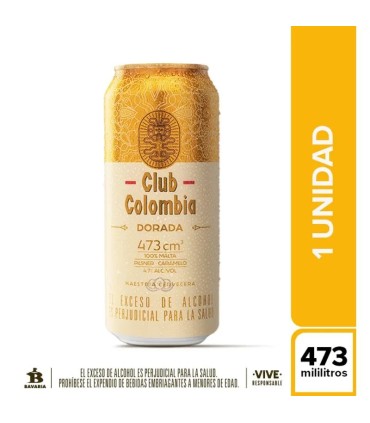 CERVEZA CLUB COLOMBIA DORADA LT473 MILILITROS