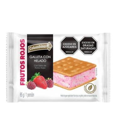 GALLETA HELADO COLOMBINA FRUTOS ROJOSx70 GRAMOS