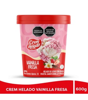 HELADO CREMHELADO VLLA FRESA VS1 LITROx600GR