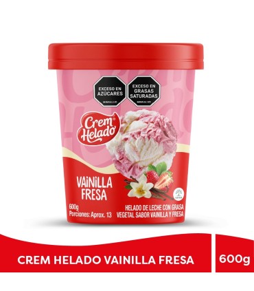 HELADO CREMHELADO VLLA FRESA VS1 LITROx600GR