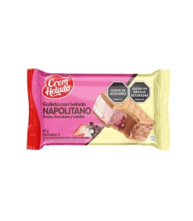 GALLETA  CREM HELADO NAPOLITANOx65 GRAMOS