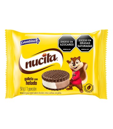 GALLETA HELADO COLOMBINA NUCITAx50 GRAMOS