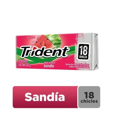 CHICLE TRIDENT SANDIA WATERMx30.6 GRAMOS