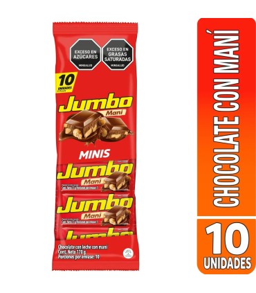 CHOCOLATINA JUMBO MANI MINI PQ10Ux170 GRAMOS