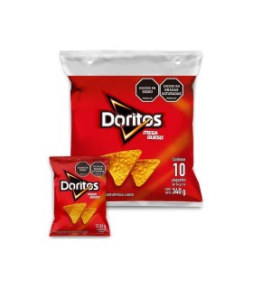 DORITOS MEGAQUESO PQ10 UNIDADx340 GRAMOS