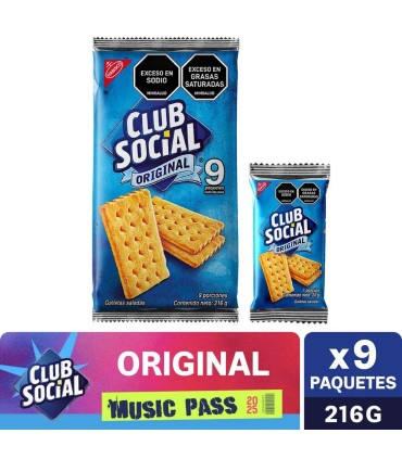 GALLETA CLUB SOCIAL PQ216 GRAMOSx9 UNIDAD