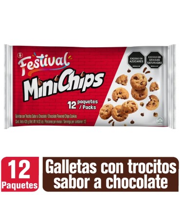 GALLETA FESTIVAL MINICHIPS CHOC PQ420 GRAMOS