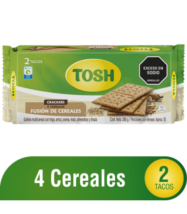 GALLETA TOSH FUSION CEREAL FIT TCx388 GRAMOS