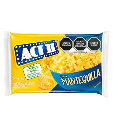 MAIZ CRISPETA ACTII MANTEQUILLA EXTRA  BOLSA 80 GRAMOS