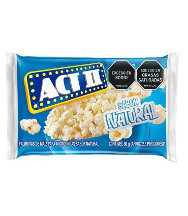 MAIZ CRISPETA ACTII NATURAL  BOLSA 80 GRAMOS