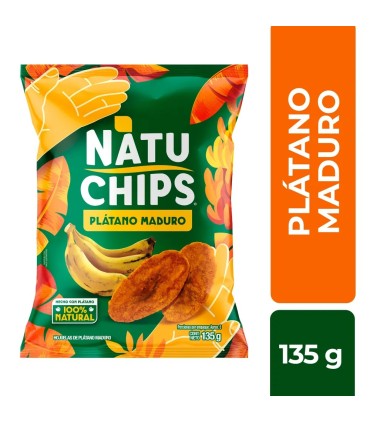 NATUCHIPS PLATANO MADURO FLIA  BOLSA 135GxUND
