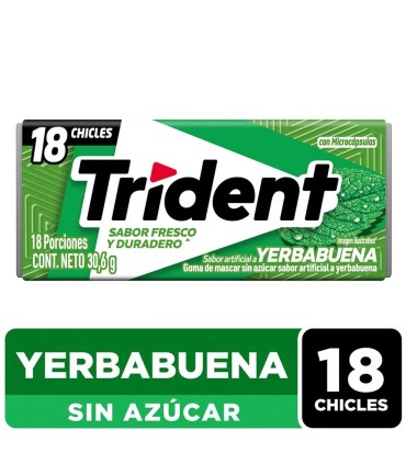 CHICLE TRIDENT YERBABUENA 18PASTx30GR