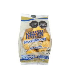 BIZCOCHITOS CHIA Y QUINUA SEBA SEBAx120G