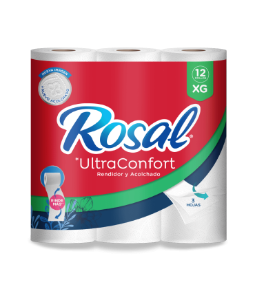 PAPEL HIGIENICO ROSAL XG ULTRA TRIPLE HOJA x12 UNIDADES