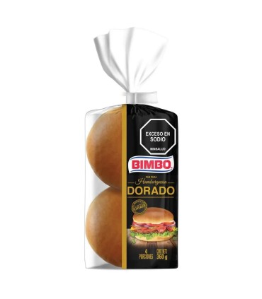 PAN HAMBURGUESA BIMBO DORADO  BOLSA 360 GRAMOSx4UN