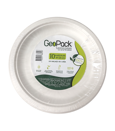 PLATO DESECHABLE GEOPACK GRANDE X 10UDS