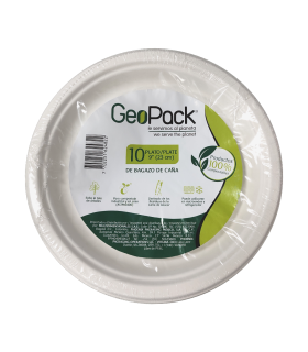 PLATO DESECHABLE GEOPACK MEDIANO X 10UDS