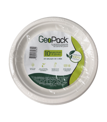 PLATO DESECHABLE GEOPACK MEDIANO X 10UDS