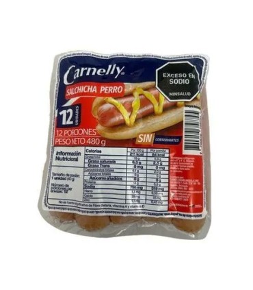 SALCHICHA SUPERPERRO CARNELLY x 480GR