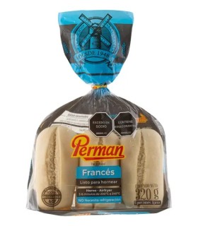 PAN FRANCES ARTESANAL PERMAN LISTO PARA HORNEAR x 320G