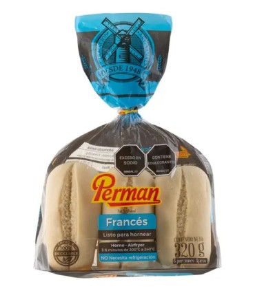 PAN FRANCES ARTESANAL PERMAN LISTO PARA HORNEAR x 320G