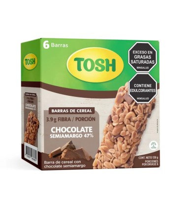 BARRA DE CEREAL TOSH CHOCOLATE CAJA 138 GRAMOS