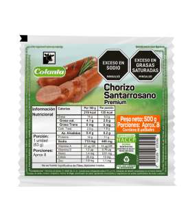 CHORIZO COLANTA SANTARROSANO X 500GR