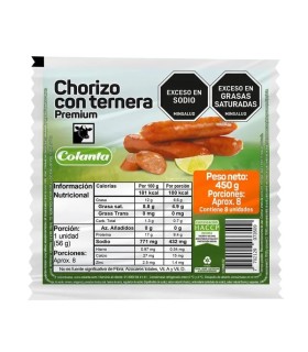 CHORIZO COLANTA TERNERA X 450GR